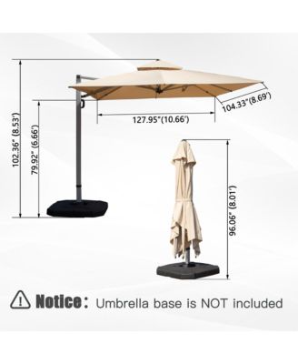Rectangle Cantilever Umbrella with Center Pole Base Not Included