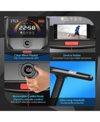 4.75HP Folding Treadmill with Preset Programs & Touch Screen-Black