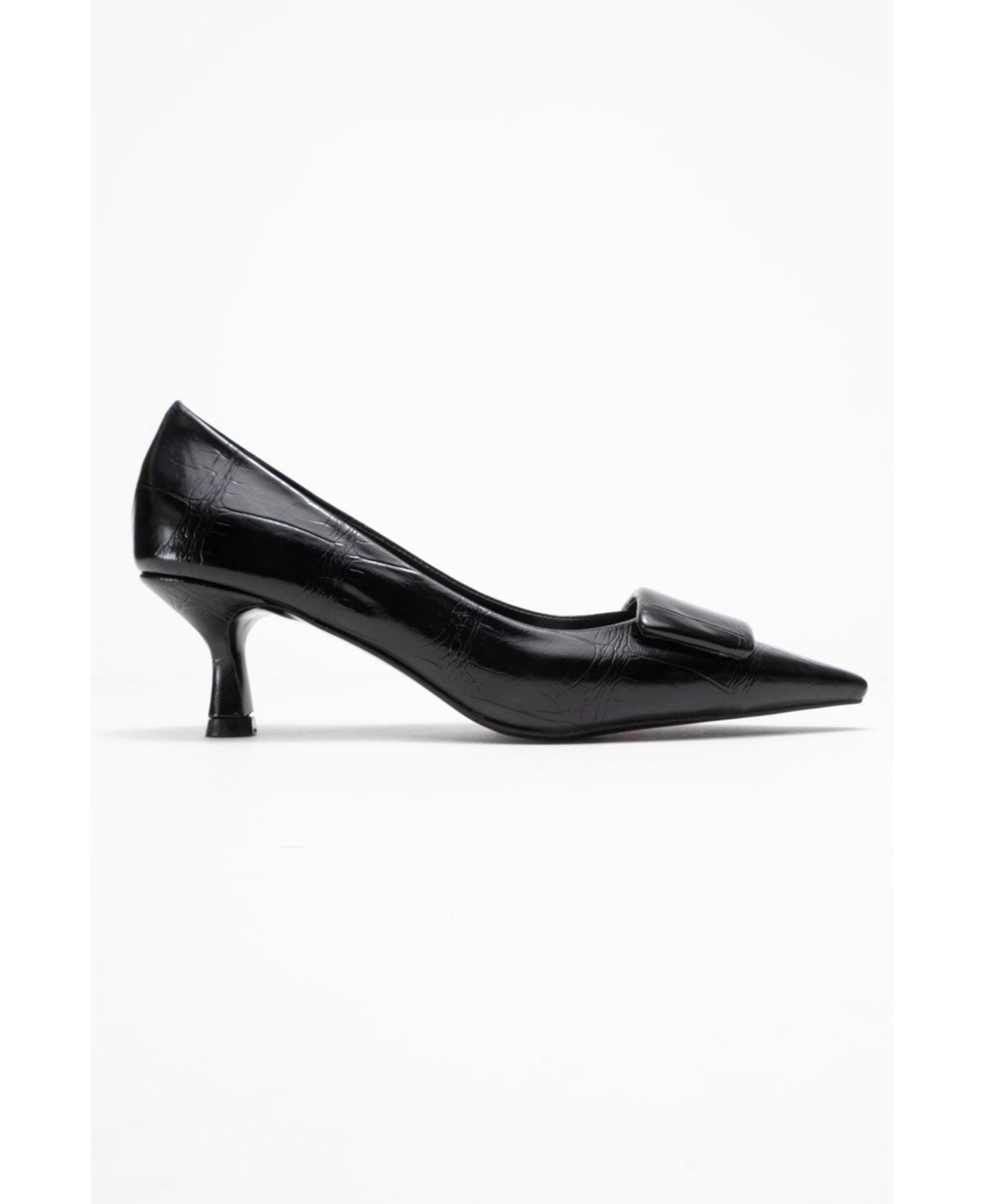 Женские туфли Prologue Shoes Marcia Buckle Pointed Toe, цвет: Чёрный с принтом — фото 2