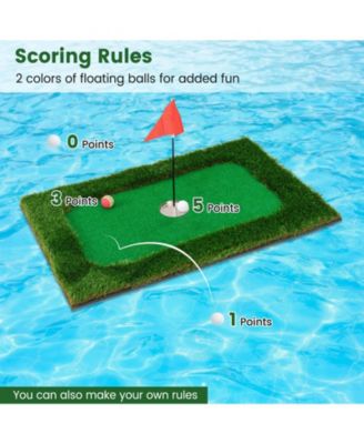 Floating Pool Golf Green Set with 6 Golf Balls & Flag