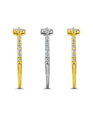 Cubic Zirconia (7/8 ct.t.w) 3-Pc. Set Pave Diamond Shape Band Ring