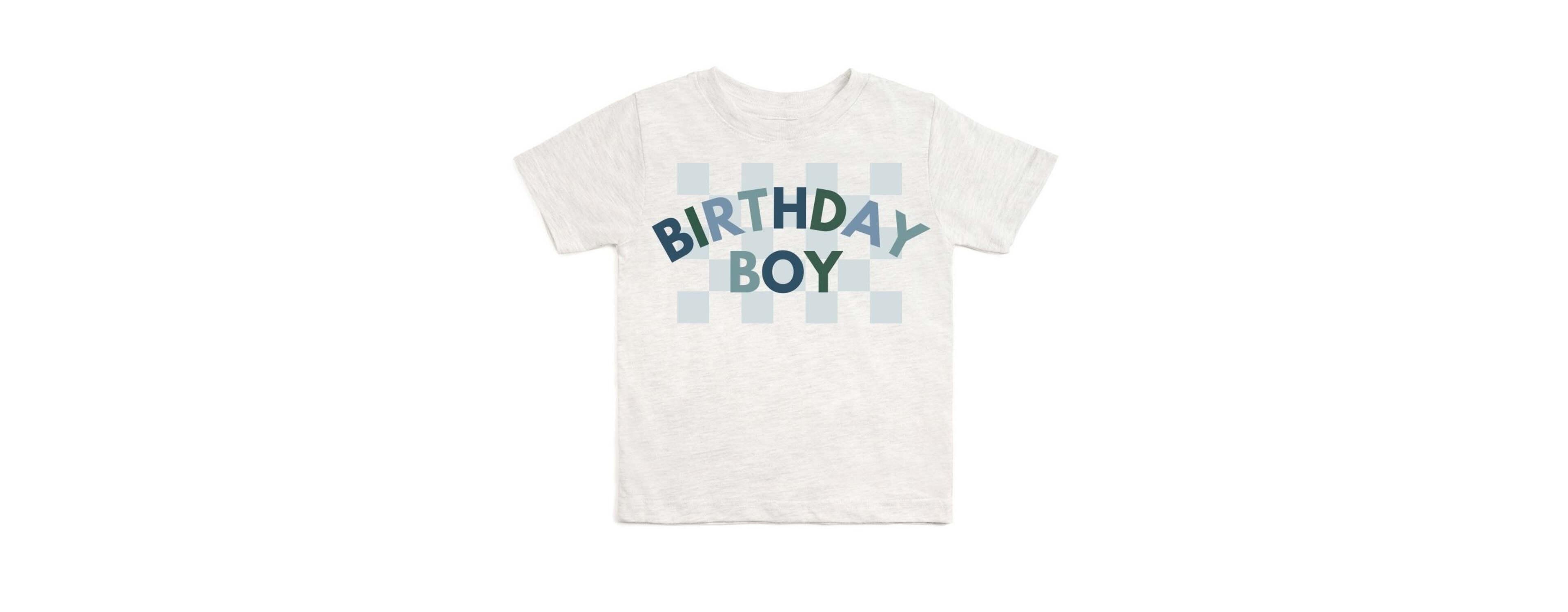 Sweet Wink Little Boys Birthday Boy Checker Short Sleeve T-Shirt