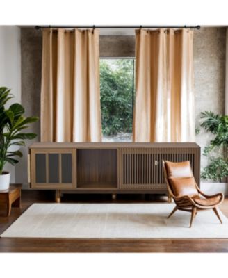 Walnut TV Stand - Sliding Glass Door