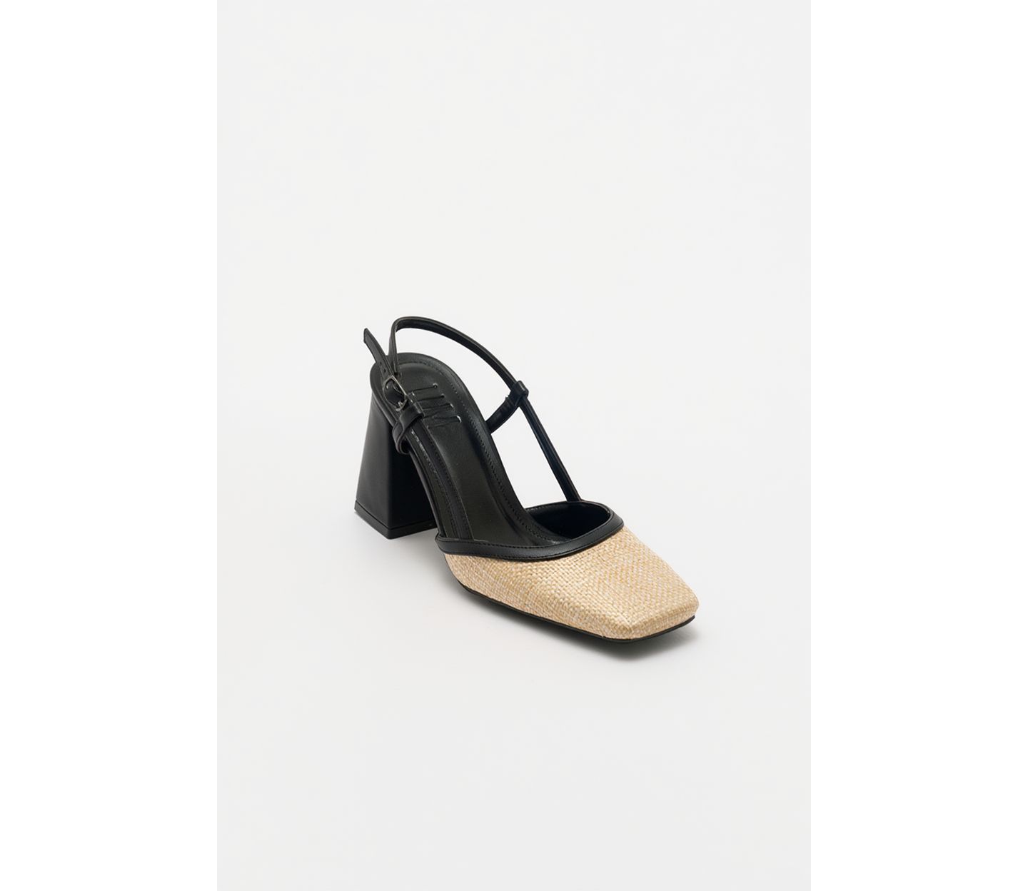 Женские туфли Prologue Shoes Rivie Raffia Square Toe Block Heel, цвет: Чёрный — фото 1