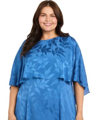Plus Size Satin Burnout Overlay Dress
