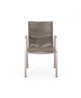 Outdoor Modern Aluminum Dining Chair with Rope Seat