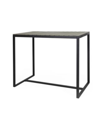 Ernesto Acacia Wood Modern Industrial Outdoor Bar Table