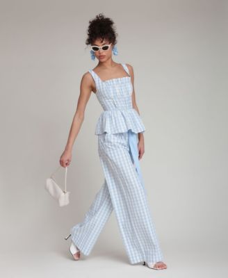 Women's Smocked Detail Peplum Top