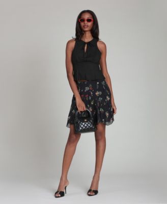 Women's Bias Ruffle Mini Skirt