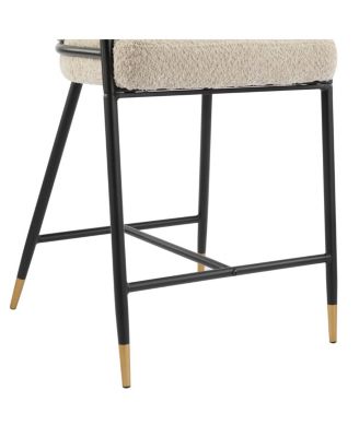 26" H Upholstered Counter Stool with Metal Frame (Set of 2)