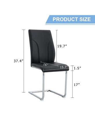 4-Piece Black PU Leather Dining Chair Set