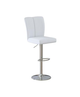 Modern White PU Bar Stool Set - 2-Piece with Trumpet Legs