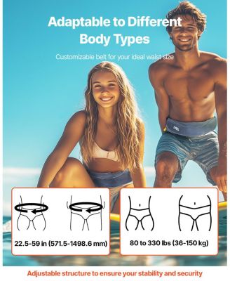 Manual Inflatable Belt Pack PFD for Adults, 105N Buoyancy, Adjustable Waist