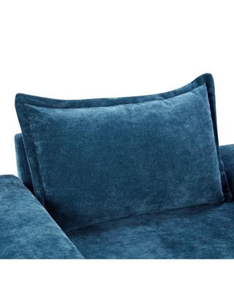 Chenille Upholstered Armchair with Wide Armrests