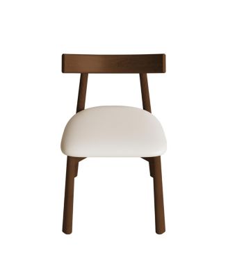 Modern Walnut Dining Chairs with Thick Cushions (Set of 2)