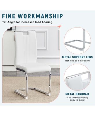 Set of 4 PU bow-shaped chairs for minimalist/contemporary homes.