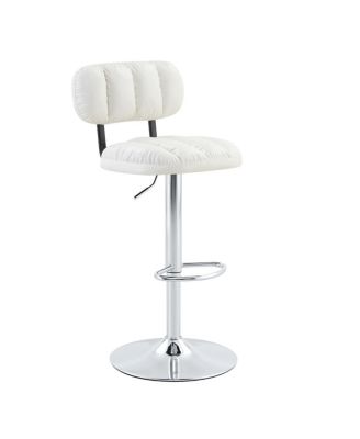 Streamdale  Furniture Set of 2 PU Leather Adjustable Bar Stools with Base & Footrest