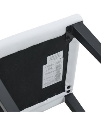 Set of 4 White PU Dining Chairs with Ergonomic Backrest & Comfortable Seat