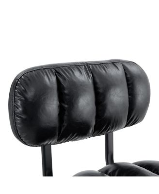 Leather Adjustable Bar Stools with Chrome Base