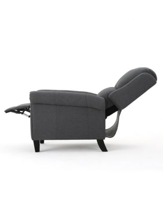 Streamdale Cozy Charcoal Polyester Recliner with Rubber Wood Legs