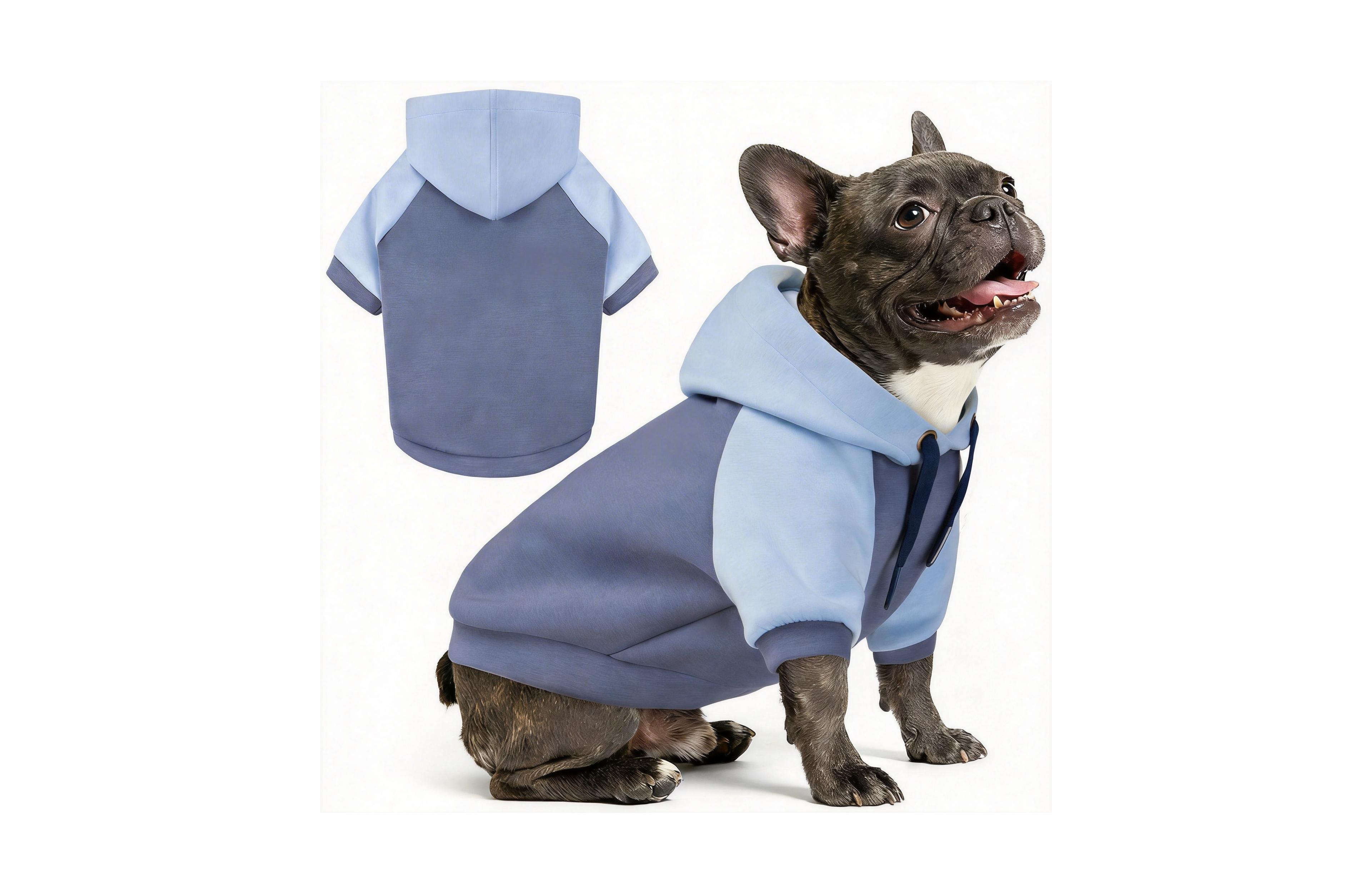 Aronkl Dog Hoodie Stretchy Warm Pet Sweatshirt with Leash Hole Soft Comfort Winter