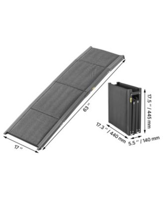63" Extra-Long Folding Dog Ramp for Cars – Non-Slip Surface Supports up to 250 lbs, Portable Pet Ramp for SUVs & Trucks