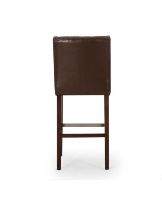 Streamdale 30.5" PU Upholstery Bar Stool w/Back & Metal Footrest