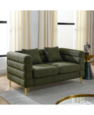 Streamline Modern Two-Seater Sofa with Premium Lumbar Pillows
