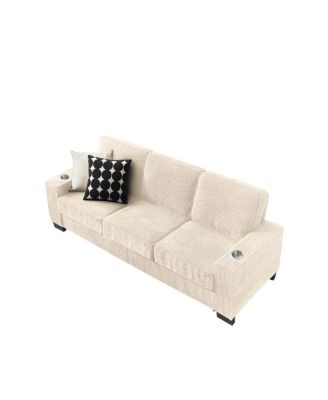  83.86" Corduroy Modern Compressed 3-Seater Sofa