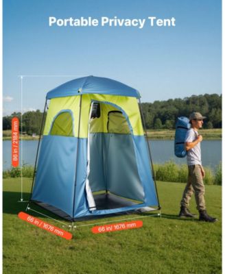 1-Room Camping Shower Tent with Shower Bag, Stakes and Carry Bag