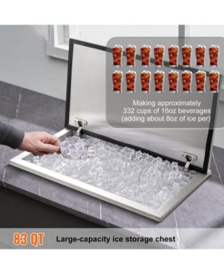 24 x 20 x 15 Inch Drop-In Stainless Steel Ice Chest, 40 Qt with Hinged Lid