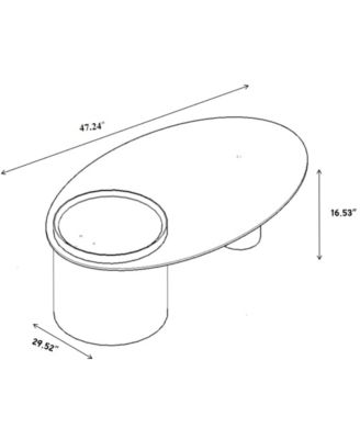 Modern Oval Coffee Table with Ash Veneer, Sophisticated Center Table for Living Room