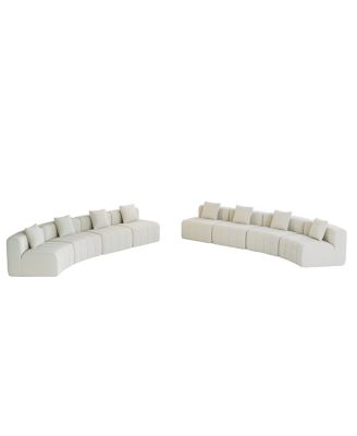 Streamdale Chenille Curved Sectional Sofa with 8 Pillows and Modular Seats