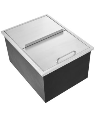 24 x 18 x 13 Inch Drop-In Stainless Steel Ice Chest, 40.9 Qt with Sliding Lid