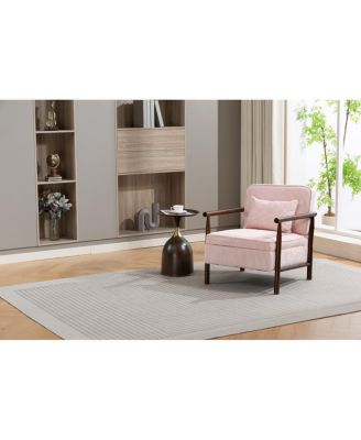 Storage Chair, Mid Century Modern Accent Chair with Wood Frame