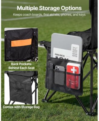 6-Seat Portable Folding Sports Bench with Backrest and