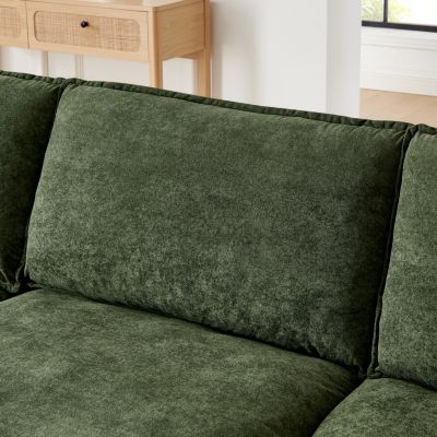 Modern L-Shaped Sectional Sofa with Ottoman, 4-Seater Convertible Couch