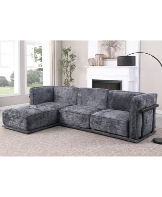  Fashionable modular chenille sofa with iron and wood frame