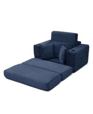  52.4" Boneless Chaise Lounge Indoor Oversized Cloud-Like Cozy Modular 3-in-1 Sofa Bed