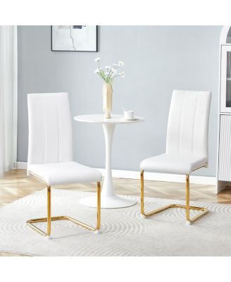 2-Pack PU Upholstered Dining Chairs with Legs
