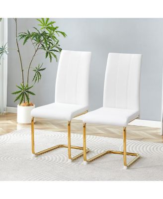 2-Pack PU Upholstered Dining Chairs with Legs