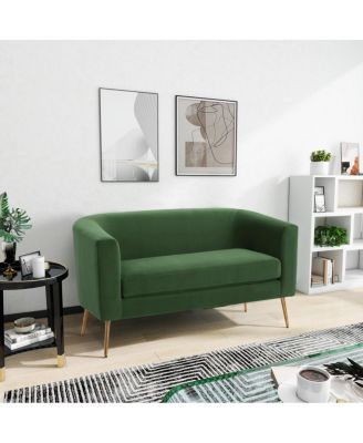 Streamdale Luxurious Velvet Loveseat with Gold Accents and Legs