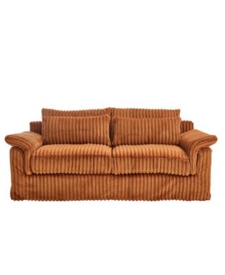  74" Cloud Corduroy Loveseat Sofa, Modern Comfy 2-Seater Couch for Small Spaces,