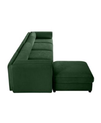 Streamdale Modular Green 4-Seat L-Shaped Sectional Sofa with Storage
