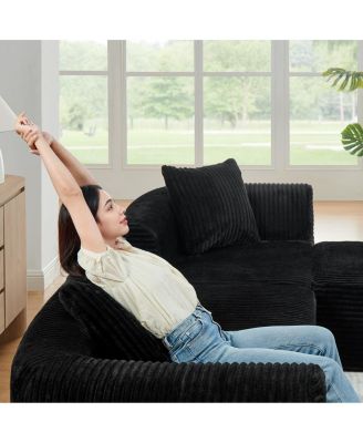 114" Cloud Sectional Couch, L-Shape Chaise, Modular Sofa