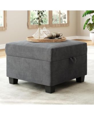 Modular Sectional Sofa with Large Storage Four Seat Couch with Two Ottomans U Shaped Sofa Chenille Upholstery Wooden Frame Living Room