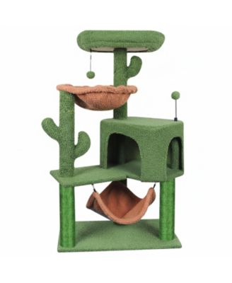 Cat Tree With Condo Big Hammock Hanging Ball Scratch Posts Removable Washable
