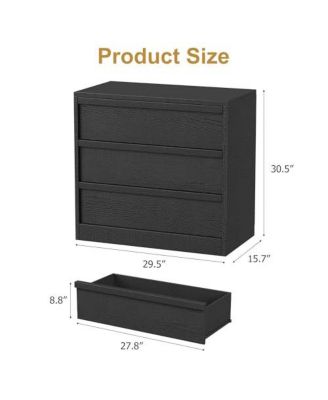 3 Drawer Nightstand for Bedroom, 30in Tall Small End Side Table with Large Storage & Anti-Tip Design