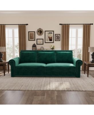 Chesterfield Velvet Sleeper Sofa Bed, Nailhead Trim