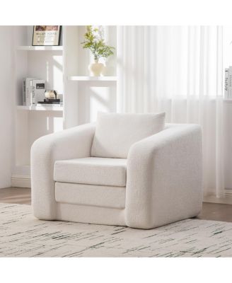 Convertible Chenille Sofa Bed with Pillow - Single Seater